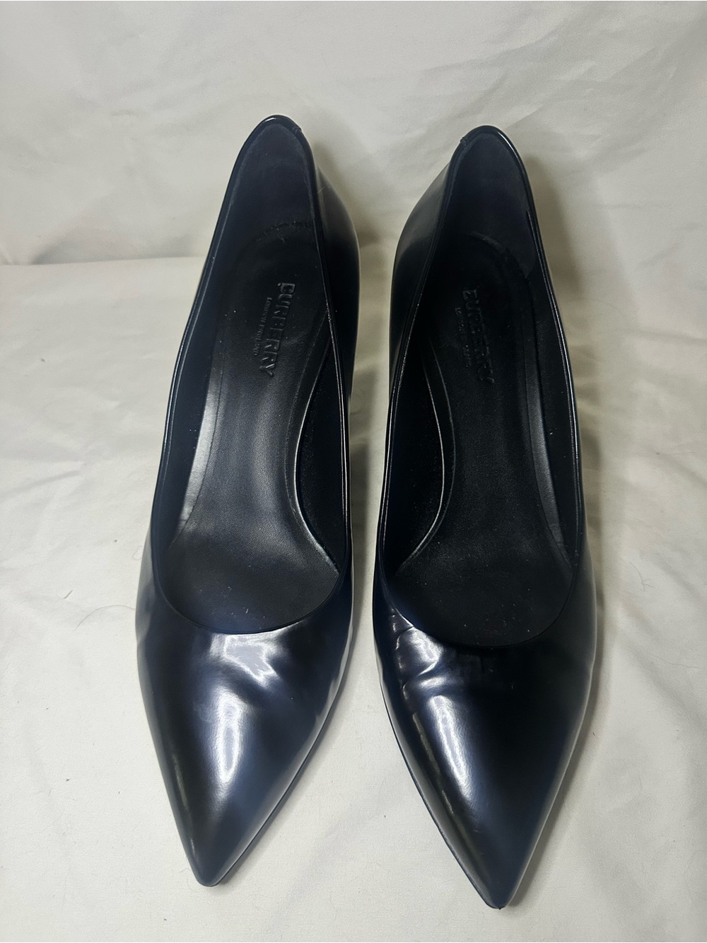 Burberry Black Patent Pointed-Toe Pumps